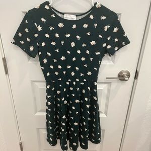 Green floral pattern dress